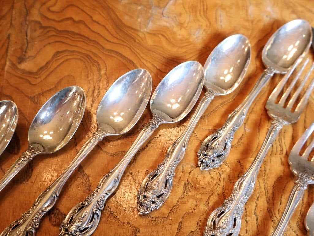 28 Pc Moreau La Salle Sterling Silver Flatware Set - 11