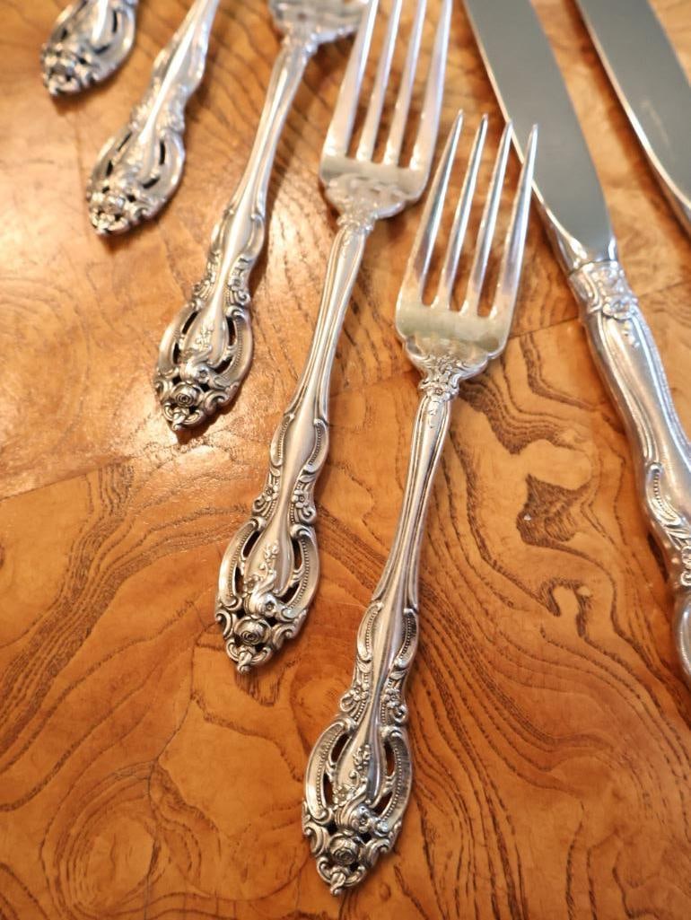 28 Pc Moreau La Salle Sterling Silver Flatware Set - 13