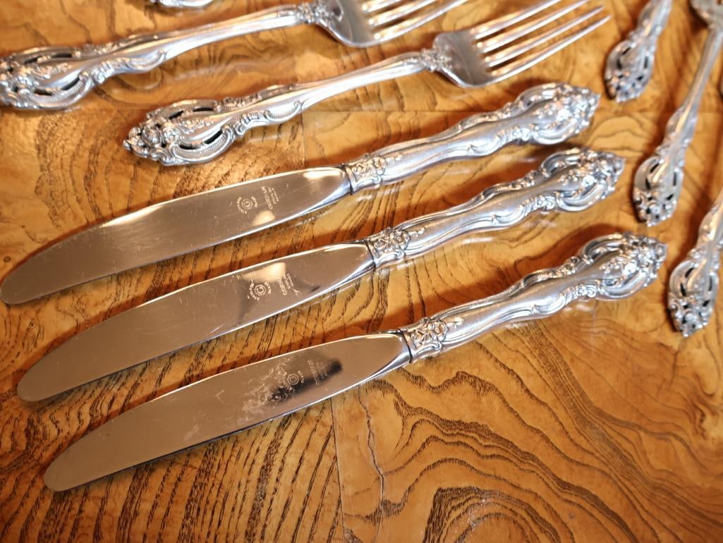 28 Pc Moreau La Salle Sterling Silver Flatware Set - 3