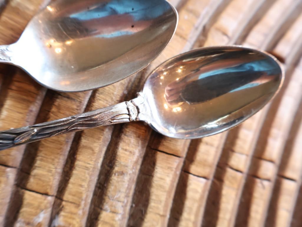 Lot of 3 Antique Sterling Silver Serving Spoons Ornate Patterns, 76g - 5