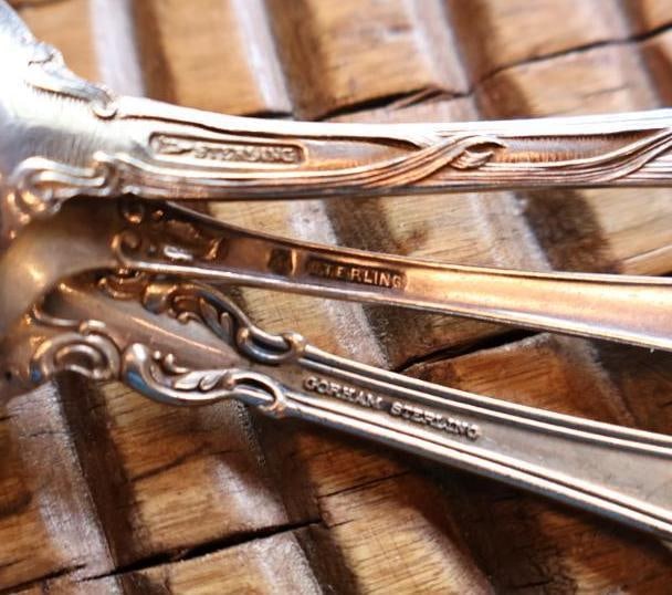 Lot of 3 Antique Sterling Silver Serving Spoons Ornate Patterns, 76g - 6