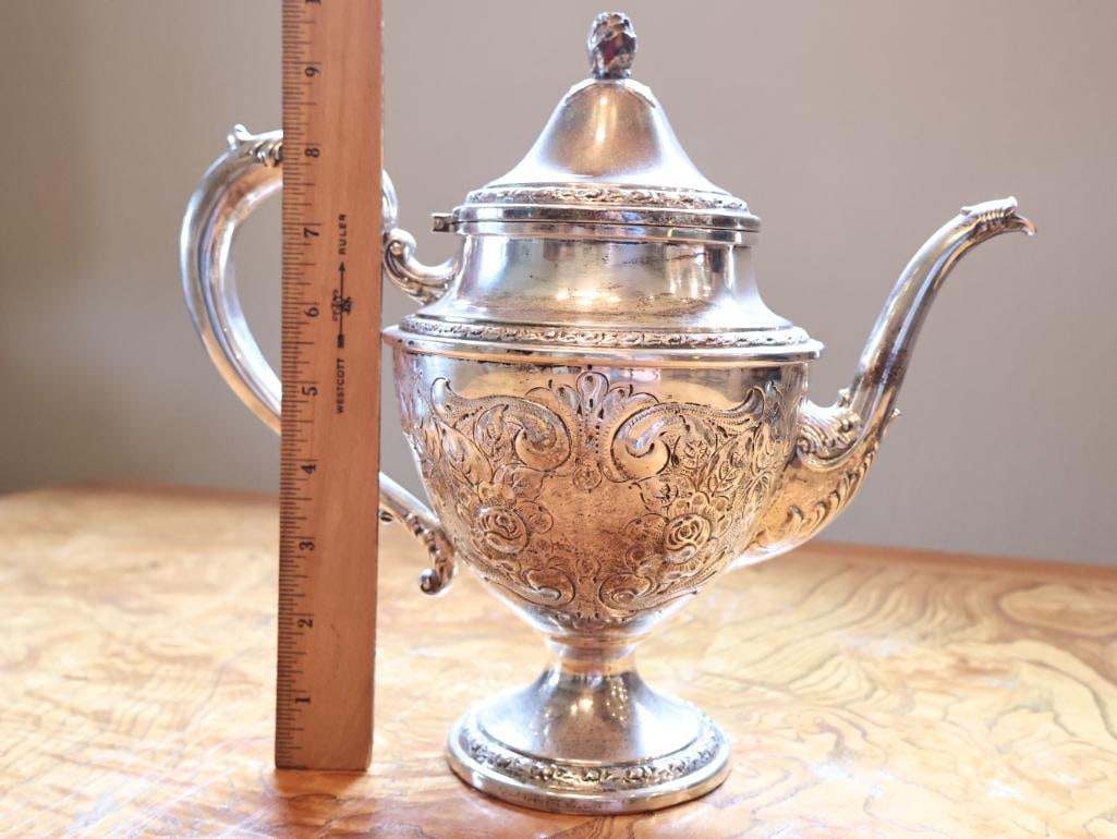 Frank M. Whiting & Co. Hand-Chased Sterling Silver Teapot - 2