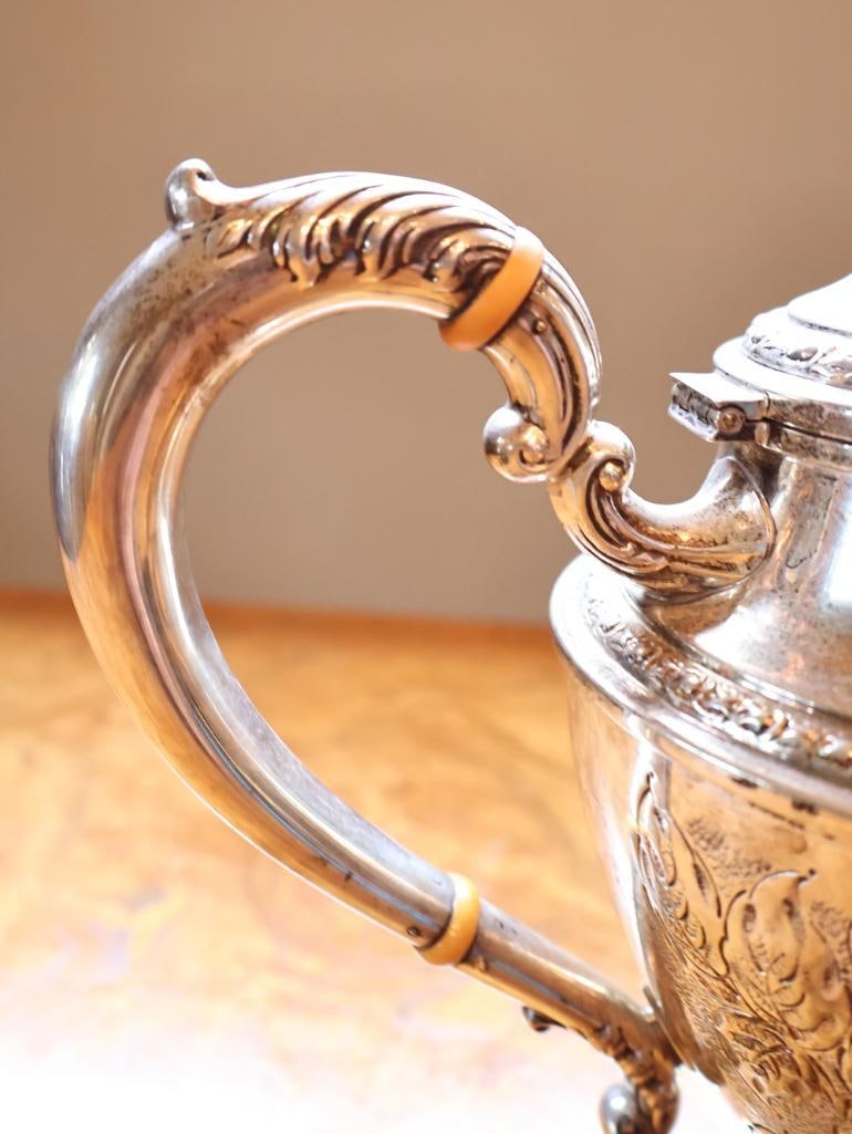 Frank M. Whiting & Co. Hand-Chased Sterling Silver Teapot - 3