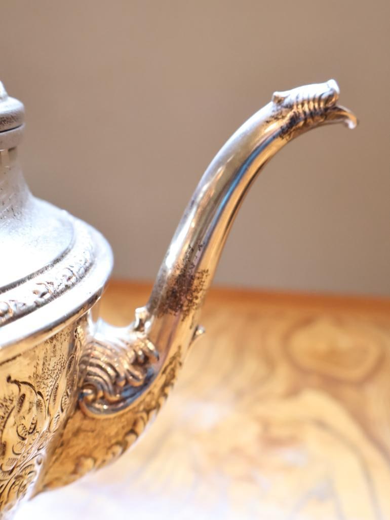 Frank M. Whiting & Co. Hand-Chased Sterling Silver Teapot - 5