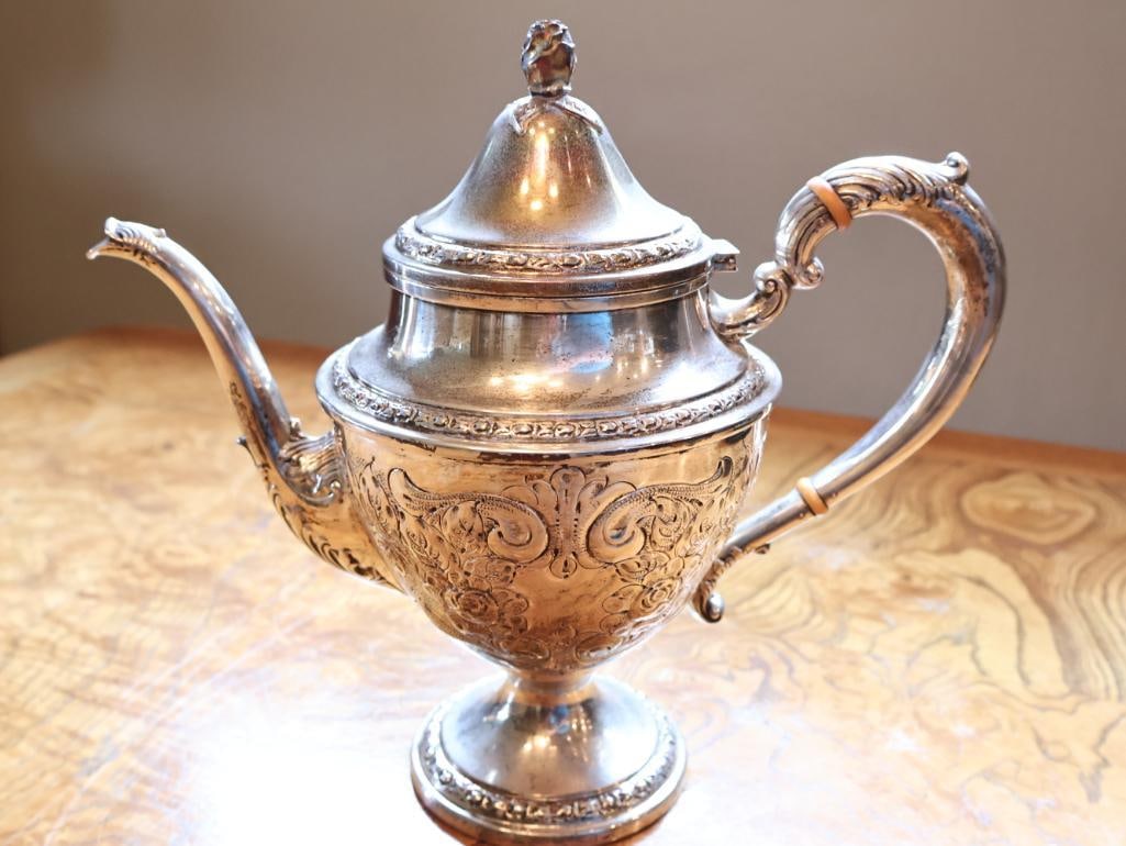 Frank M. Whiting & Co. Hand-Chased Sterling Silver Teapot - 8