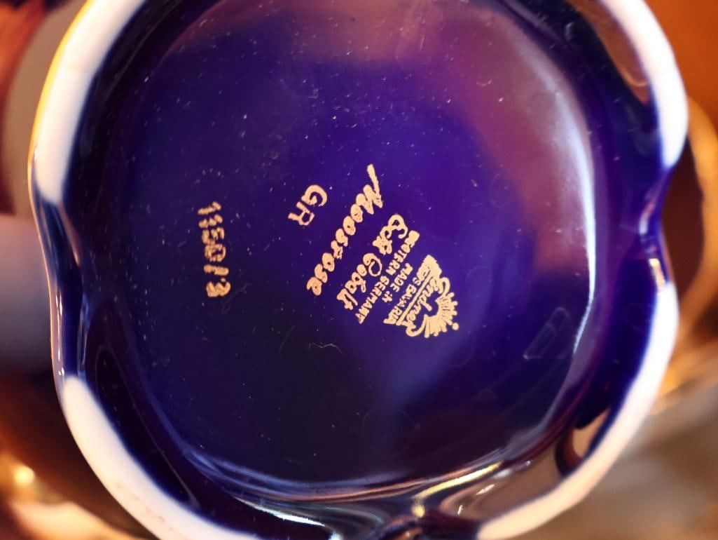 Schumann Arzberg Bavaria Echt Cobalt Moosrose Porcelain Coffee Service - 11