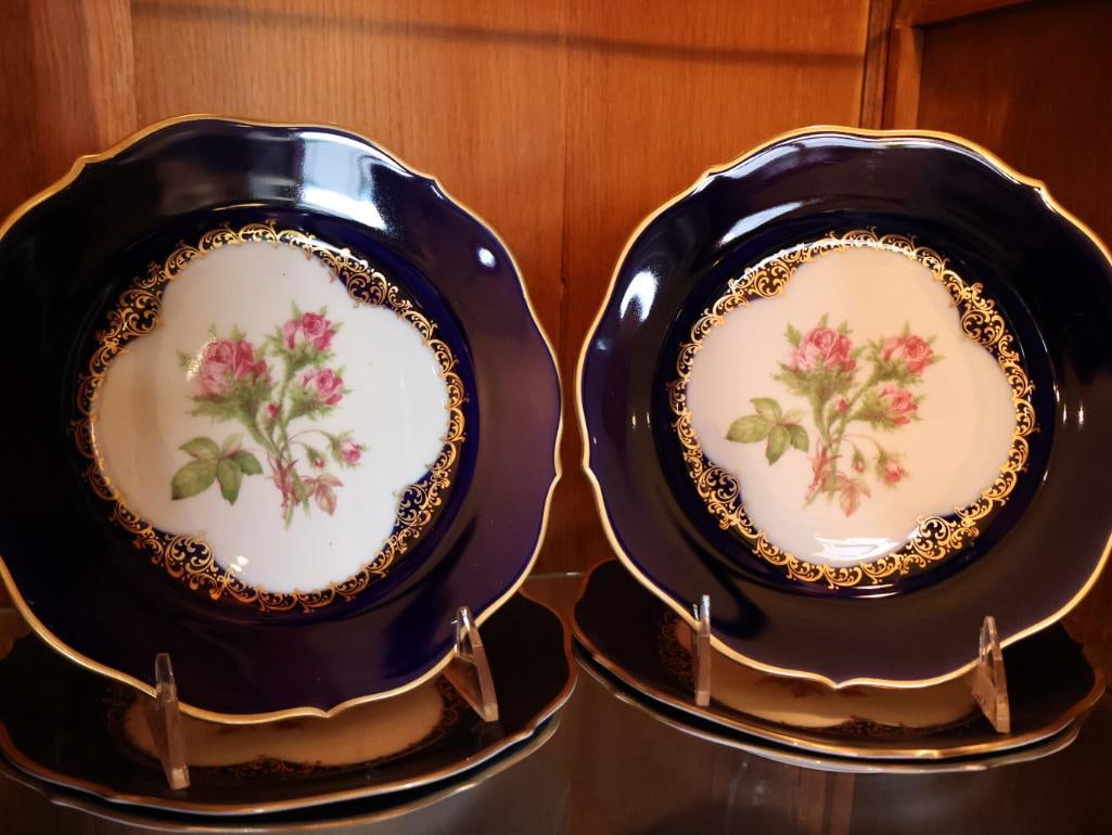 Schumann Arzberg Bavaria Echt Cobalt Moosrose Porcelain Coffee Service - 12