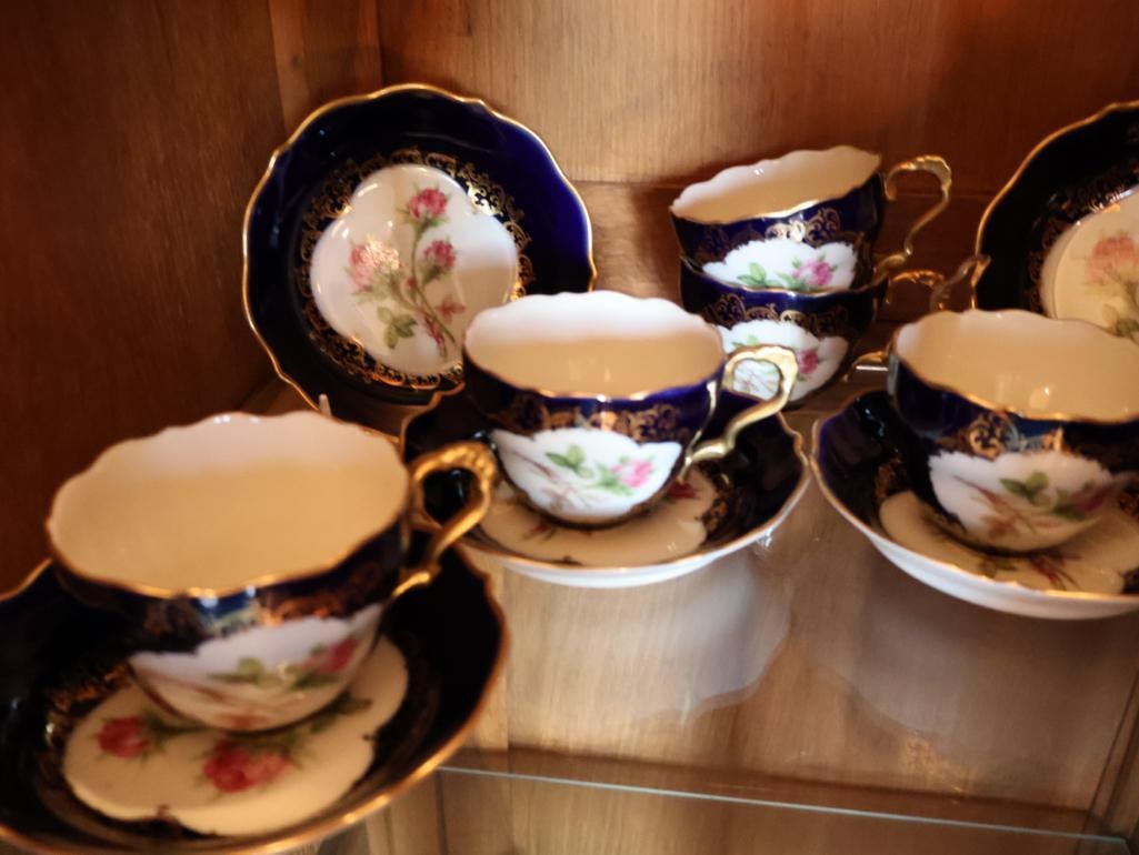 Schumann Arzberg Bavaria Echt Cobalt Moosrose Porcelain Coffee Service - 13