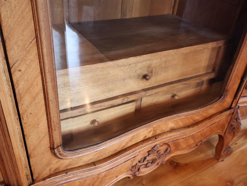 Monumental Antique Louis XV Style Carved Wood Vitrine Display Cabinet 8 Ft. Tall - 11