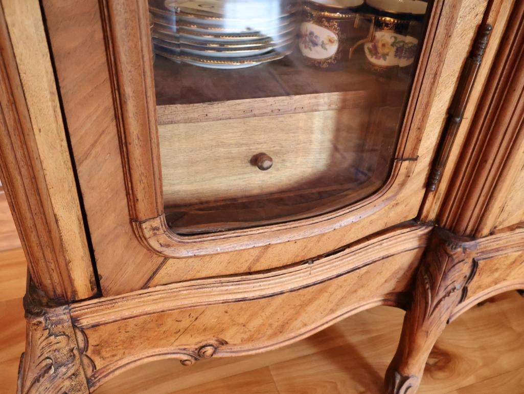 Monumental Antique Louis XV Style Carved Wood Vitrine Display Cabinet 8 Ft. Tall - 12