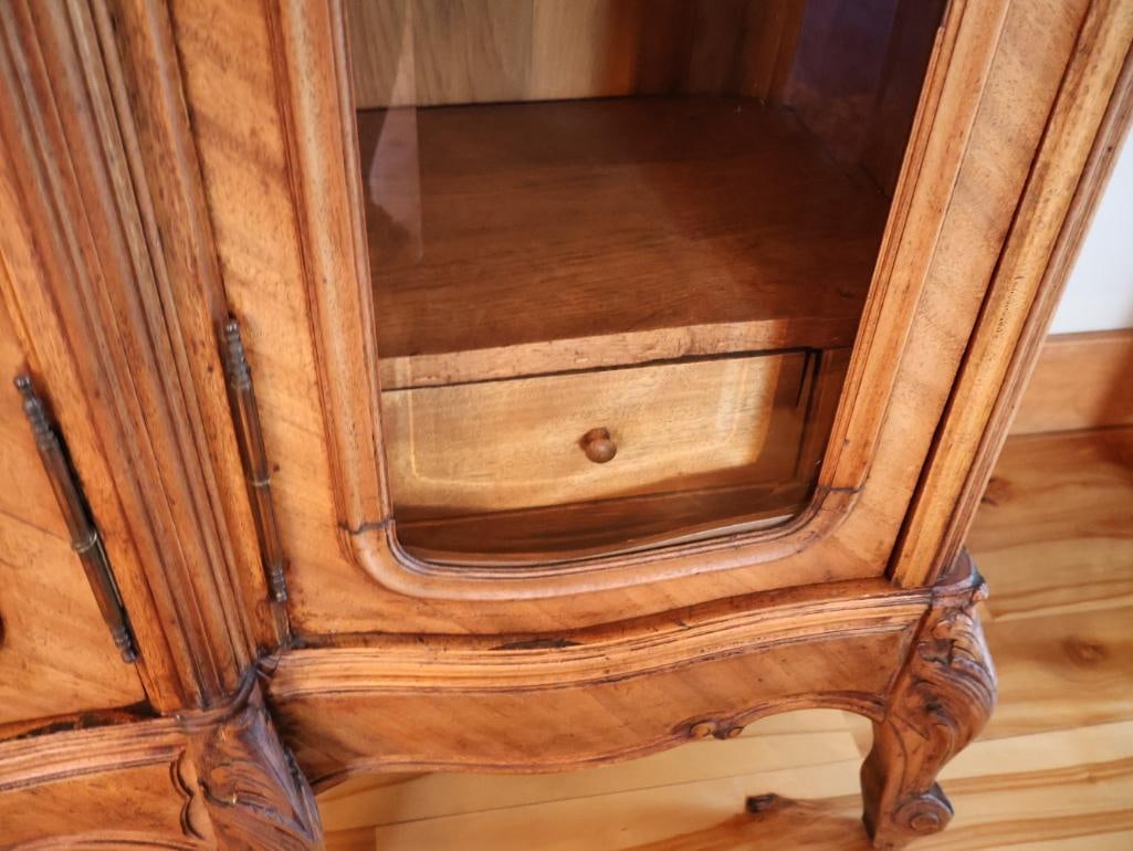 Monumental Antique Louis XV Style Carved Wood Vitrine Display Cabinet 8 Ft. Tall - 13