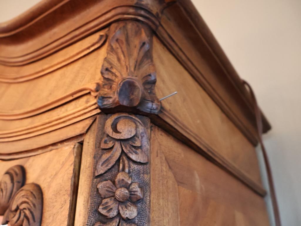 Monumental Antique Louis XV Style Carved Wood Vitrine Display Cabinet 8 Ft. Tall - 15