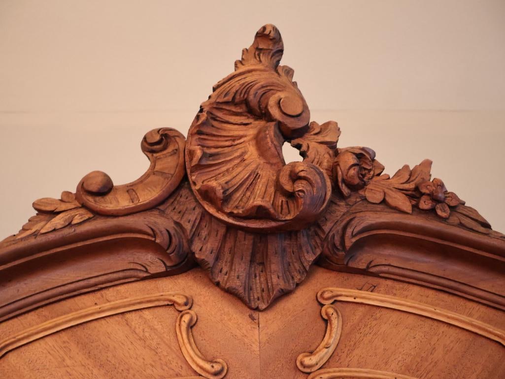 Monumental Antique Louis XV Style Carved Wood Vitrine Display Cabinet 8 Ft. Tall - 19