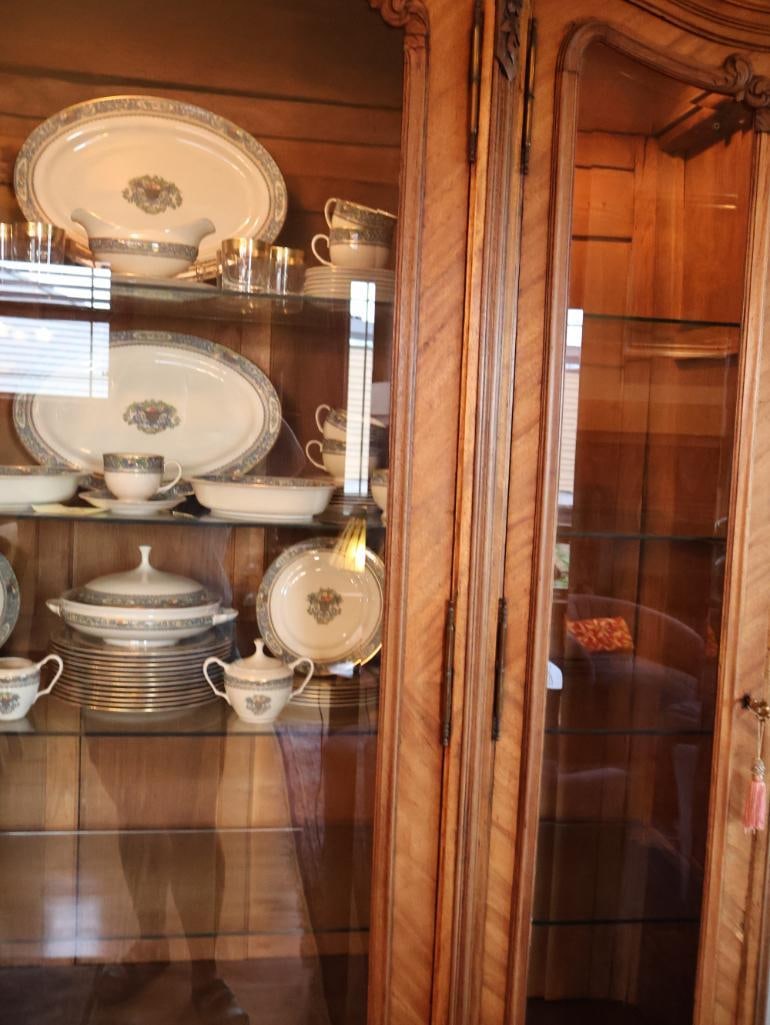 Monumental Antique Louis XV Style Carved Wood Vitrine Display Cabinet 8 Ft. Tall - 20