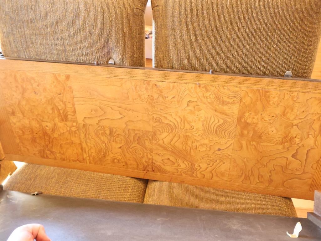 Vintage 1986 Burl Wood Dining Table with 2 Extension Leaves - 17