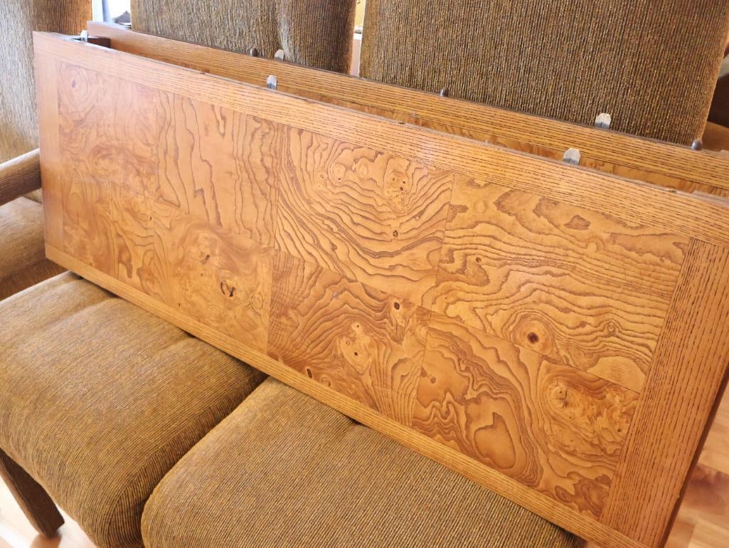 Vintage 1986 Burl Wood Dining Table with 2 Extension Leaves - 18
