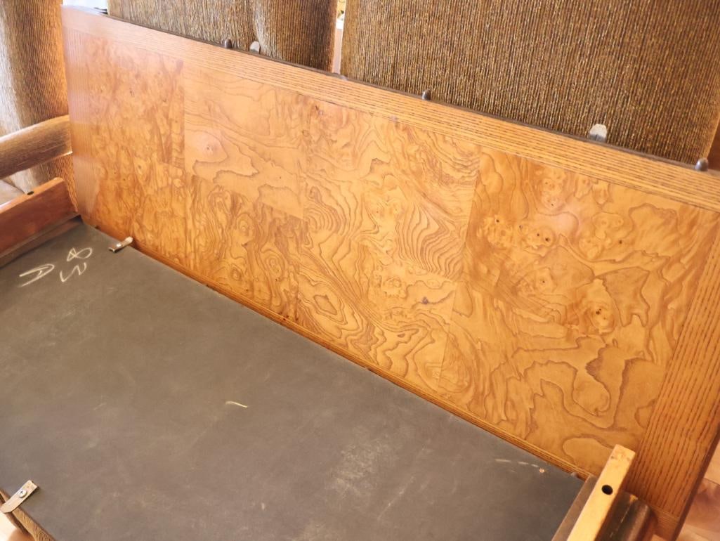 Vintage 1986 Burl Wood Dining Table with 2 Extension Leaves - 19