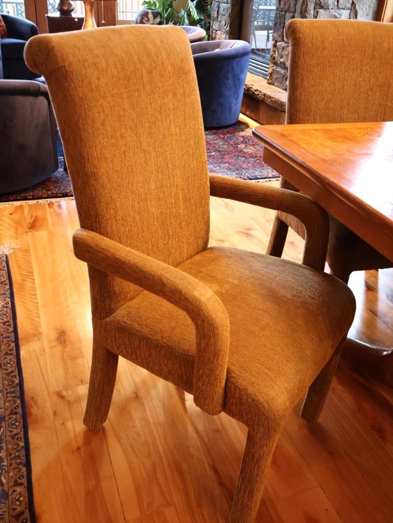 Vintage 1986 Burl Wood Dining Table with 2 Extension Leaves - 6