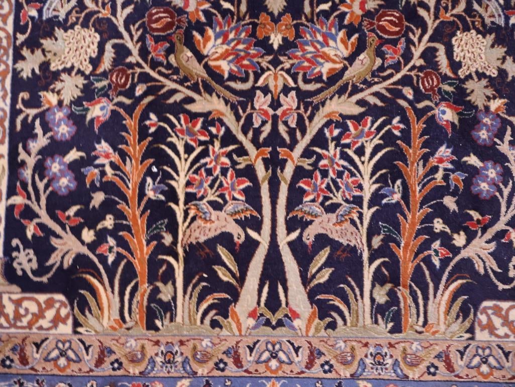 Fine Persian-Style Pictorial Wool Rug with Animal & Floral Motifs - 6