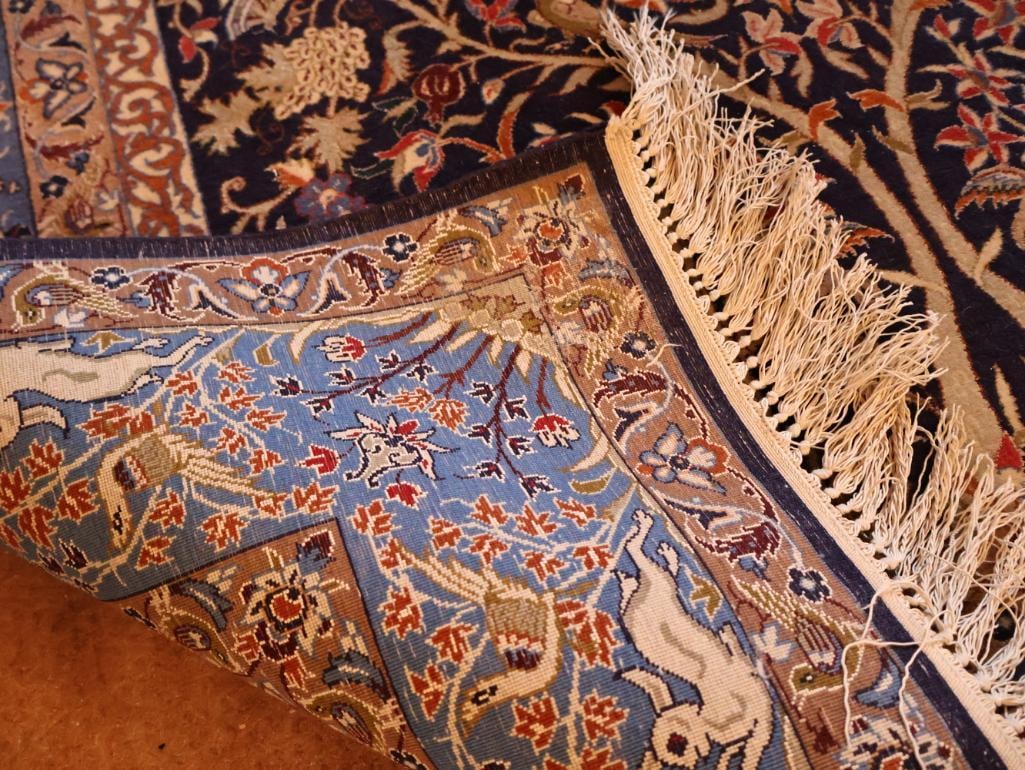 Fine Persian-Style Pictorial Wool Rug with Animal & Floral Motifs - 8