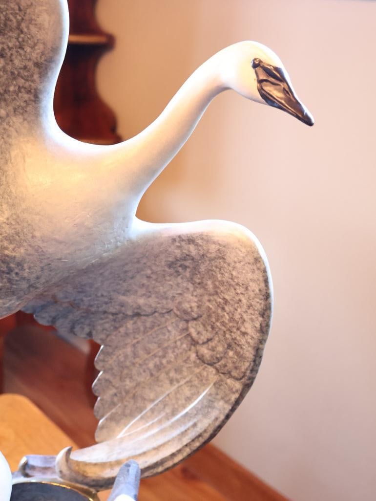 Large Limited Edition 'Wild Wings' Swan Bronze by Jacques and Mary Regat, 67/75, 1994 - 6
