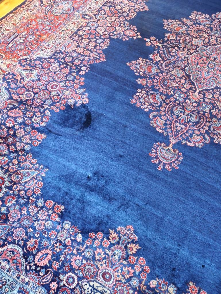 Large Persian-Style Floral Medallion Rug with Woven Inscription - 13