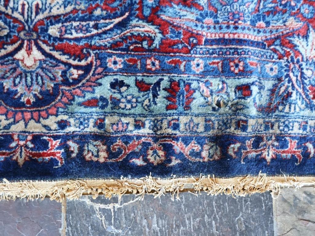 Large Persian-Style Floral Medallion Rug with Woven Inscription - 15