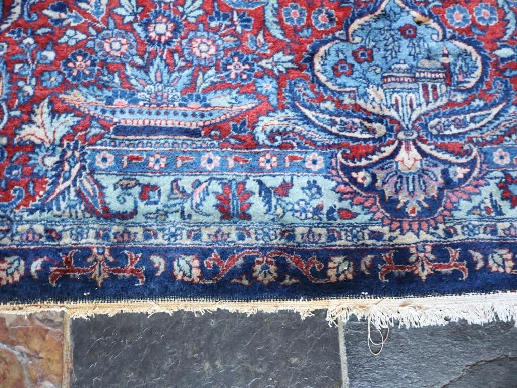 Large Persian-Style Floral Medallion Rug with Woven Inscription - 16
