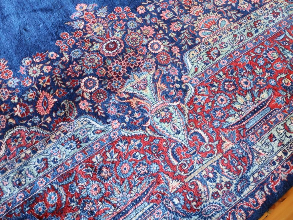 Large Persian-Style Floral Medallion Rug with Woven Inscription - 17