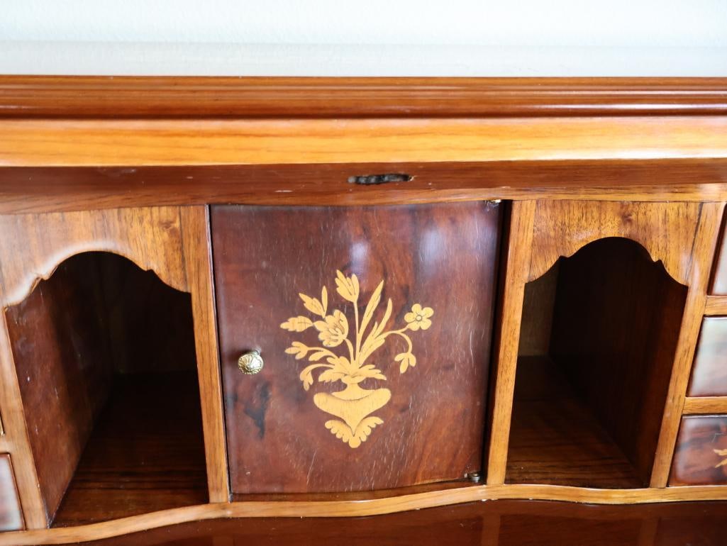 Marconi Arte Italian Inlaid Bombe-Form Secretary Desk - 13