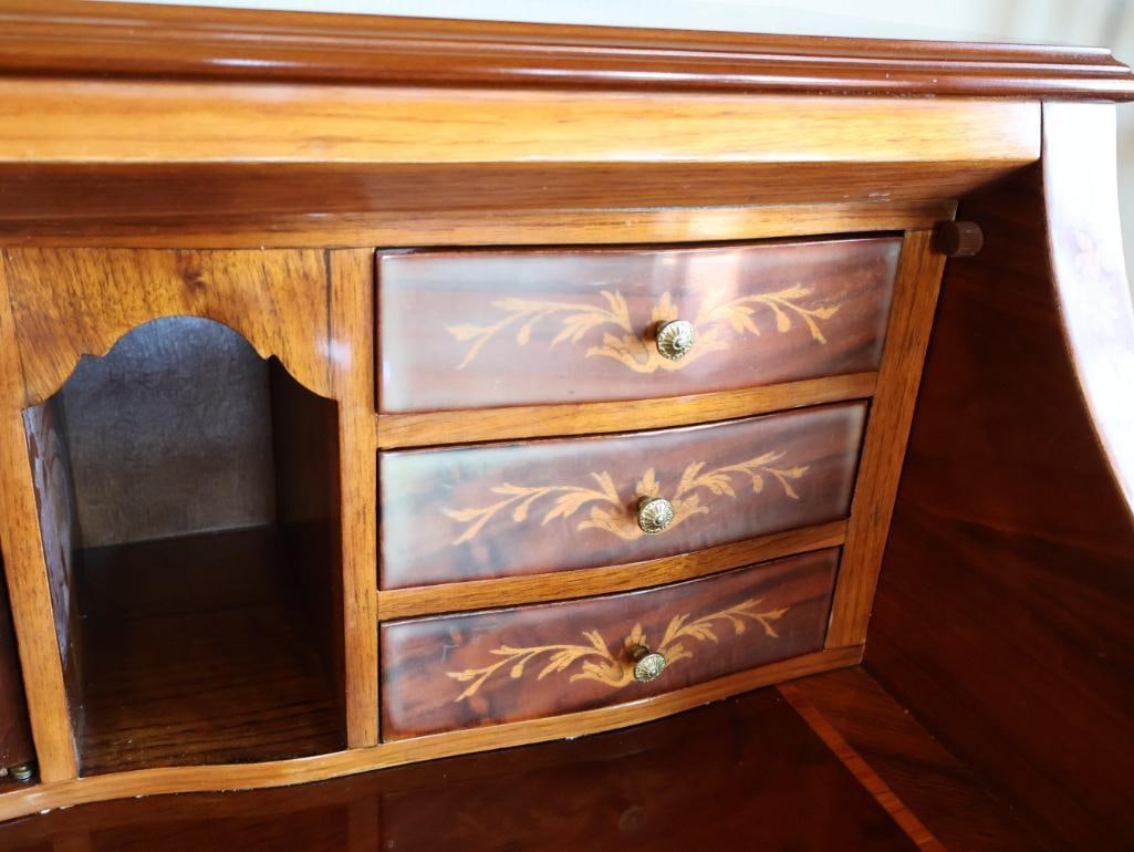 Marconi Arte Italian Inlaid Bombe-Form Secretary Desk - 14