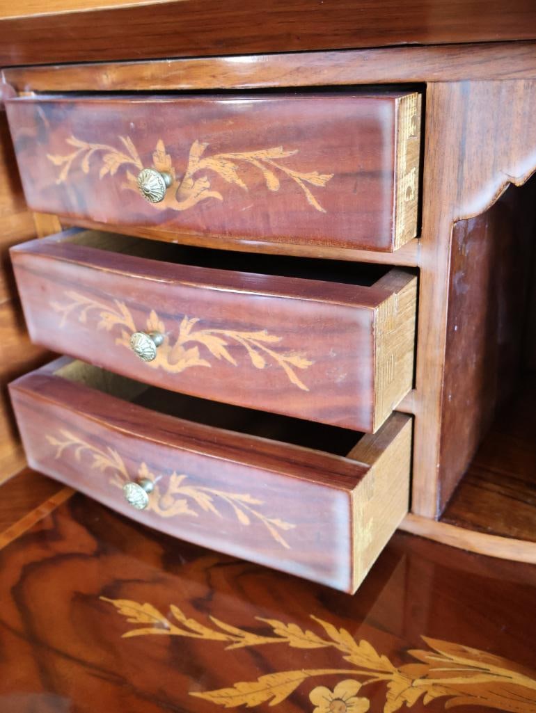 Marconi Arte Italian Inlaid Bombe-Form Secretary Desk - 15