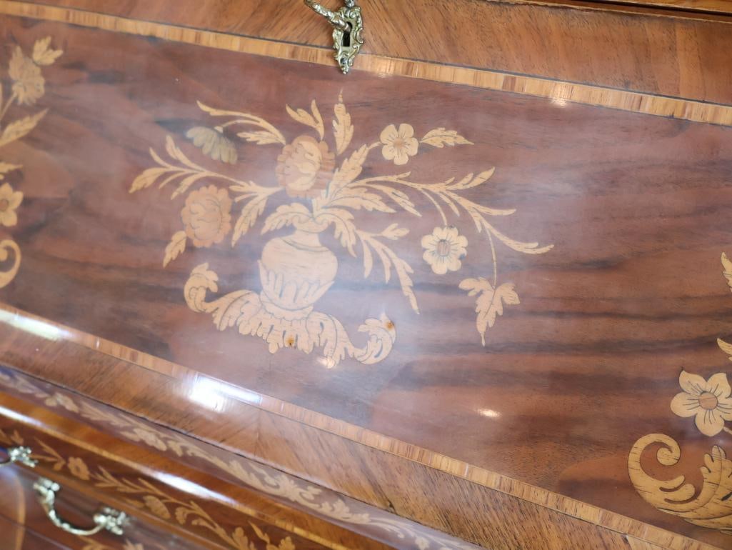 Marconi Arte Italian Inlaid Bombe-Form Secretary Desk - 5