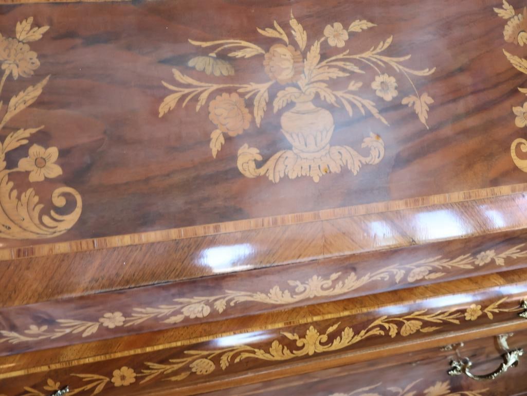 Marconi Arte Italian Inlaid Bombe-Form Secretary Desk - 7
