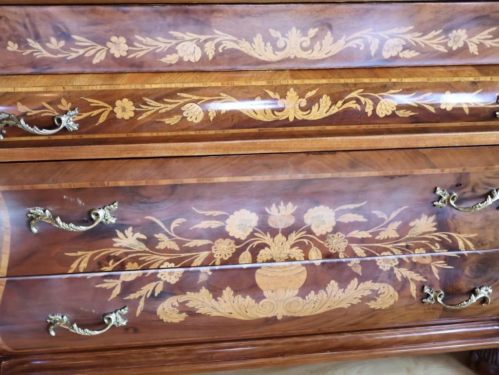 Marconi Arte Italian Inlaid Bombe-Form Secretary Desk - 8