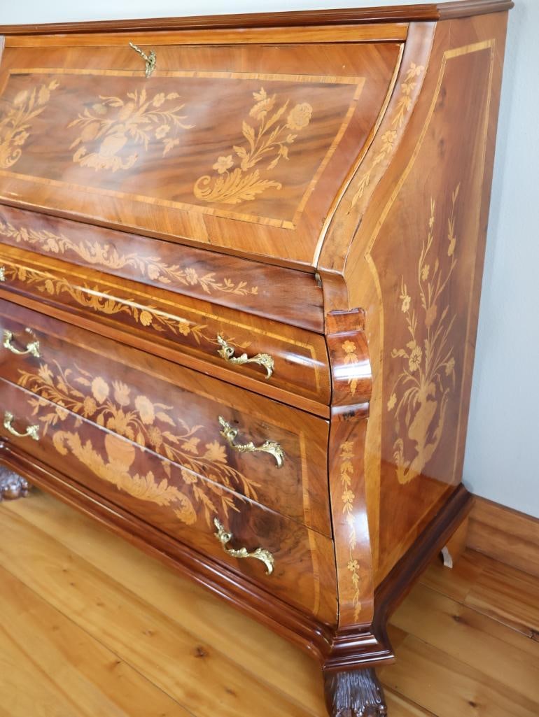 Marconi Arte Italian Inlaid Bombe-Form Secretary Desk - 9