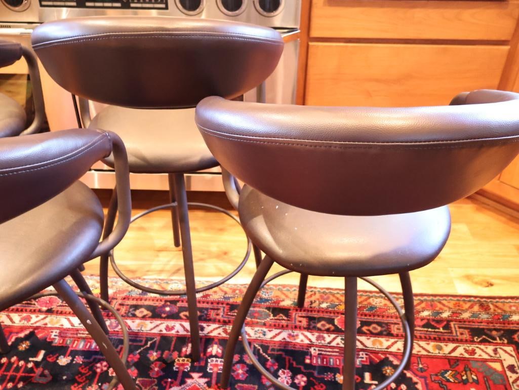 Set of 4 Contemporary Black Upholstered Bar Stools - 11