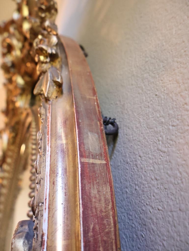 Antique Large Ornate Gilt Louis XV Revival Rococo Style Bevel Mirror - 14