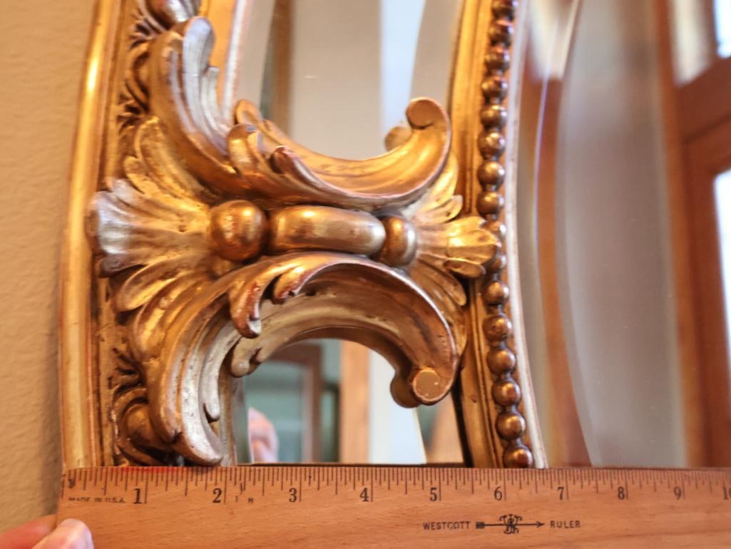 Antique Large Ornate Gilt Louis XV Revival Rococo Style Bevel Mirror - 3