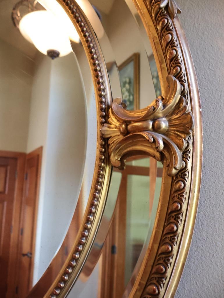 Antique Large Ornate Gilt Louis XV Revival Rococo Style Bevel Mirror - 7
