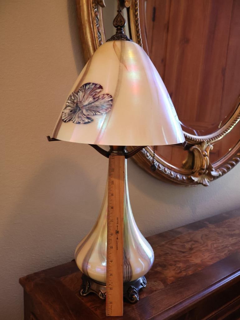Quoizel Iridescent Art Glass Floral Table Lamp by Todd Phillips - 2