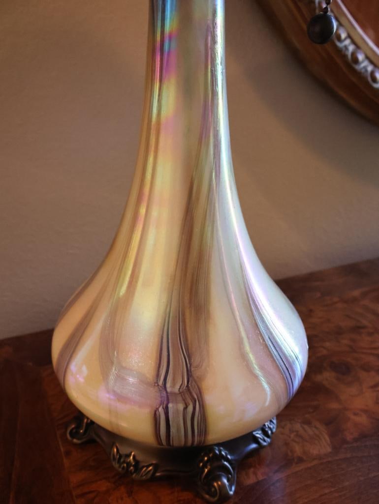 Quoizel Iridescent Art Glass Floral Table Lamp by Todd Phillips - 3