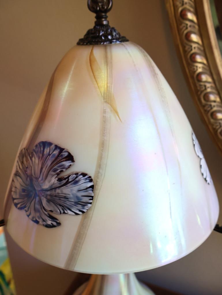 Quoizel Iridescent Art Glass Floral Table Lamp by Todd Phillips - 4