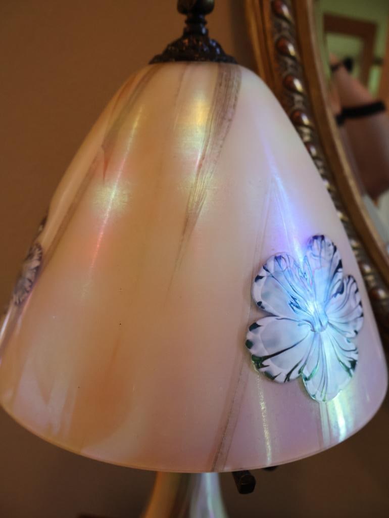 Quoizel Iridescent Art Glass Floral Table Lamp by Todd Phillips - 5