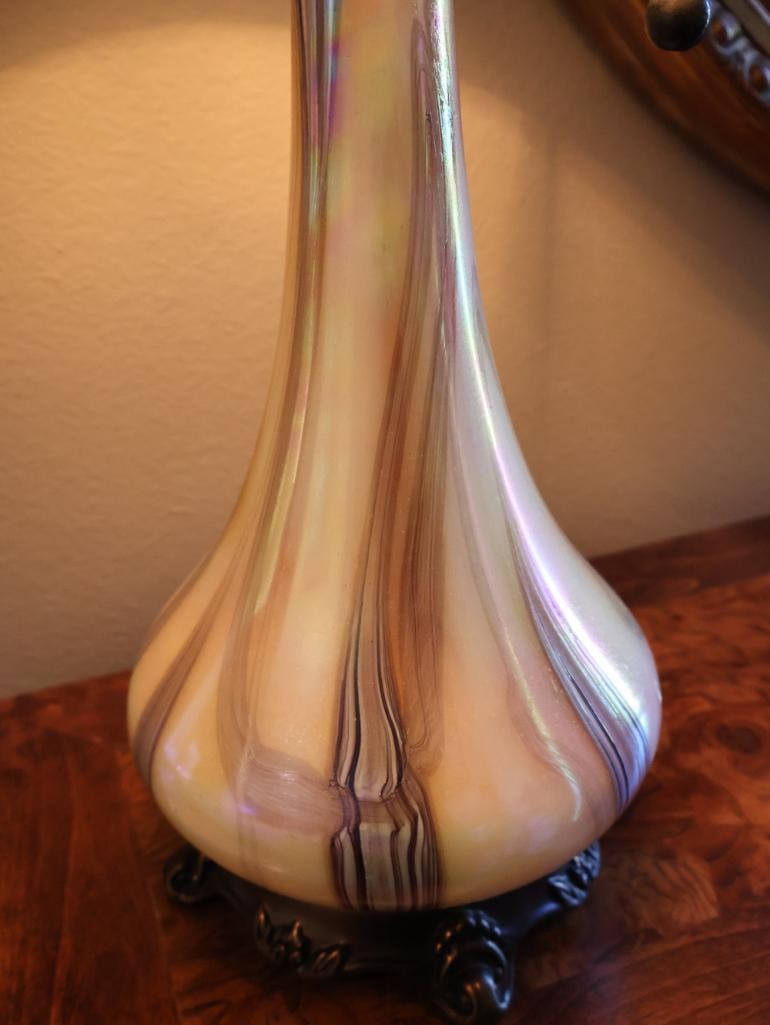 Quoizel Iridescent Art Glass Floral Table Lamp by Todd Phillips - 9
