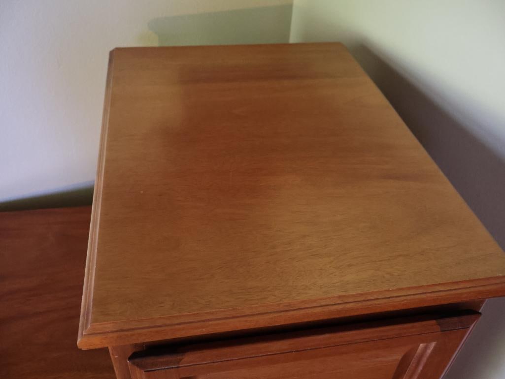Pair of Wood Two- and Three-Drawer File Cabinets with Mission-Style Hardware - 3