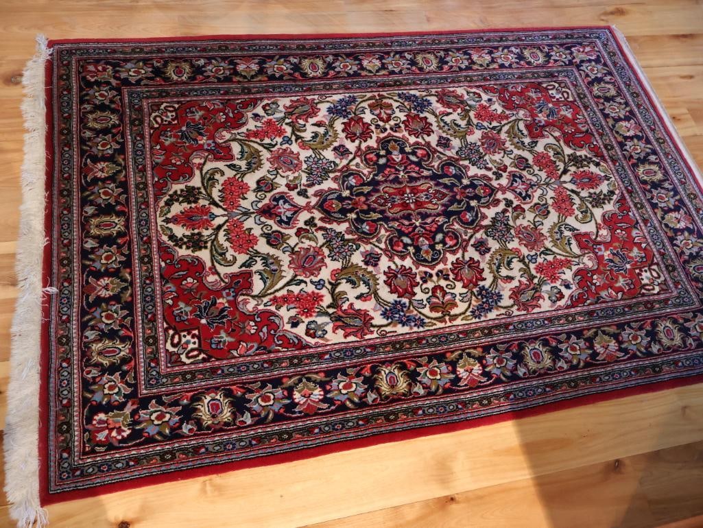 Hand-Knotted Persian-Style Floral Area Rug - 2