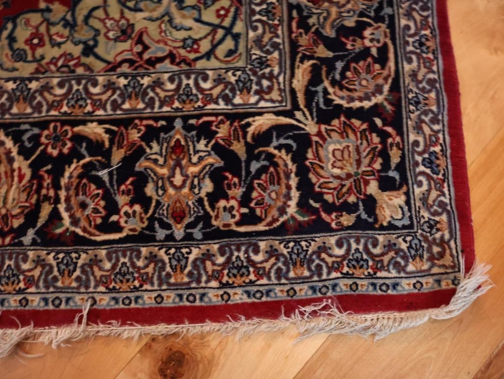 Persian-Style Floral Medallion Area Rug, Red and Navy - 3