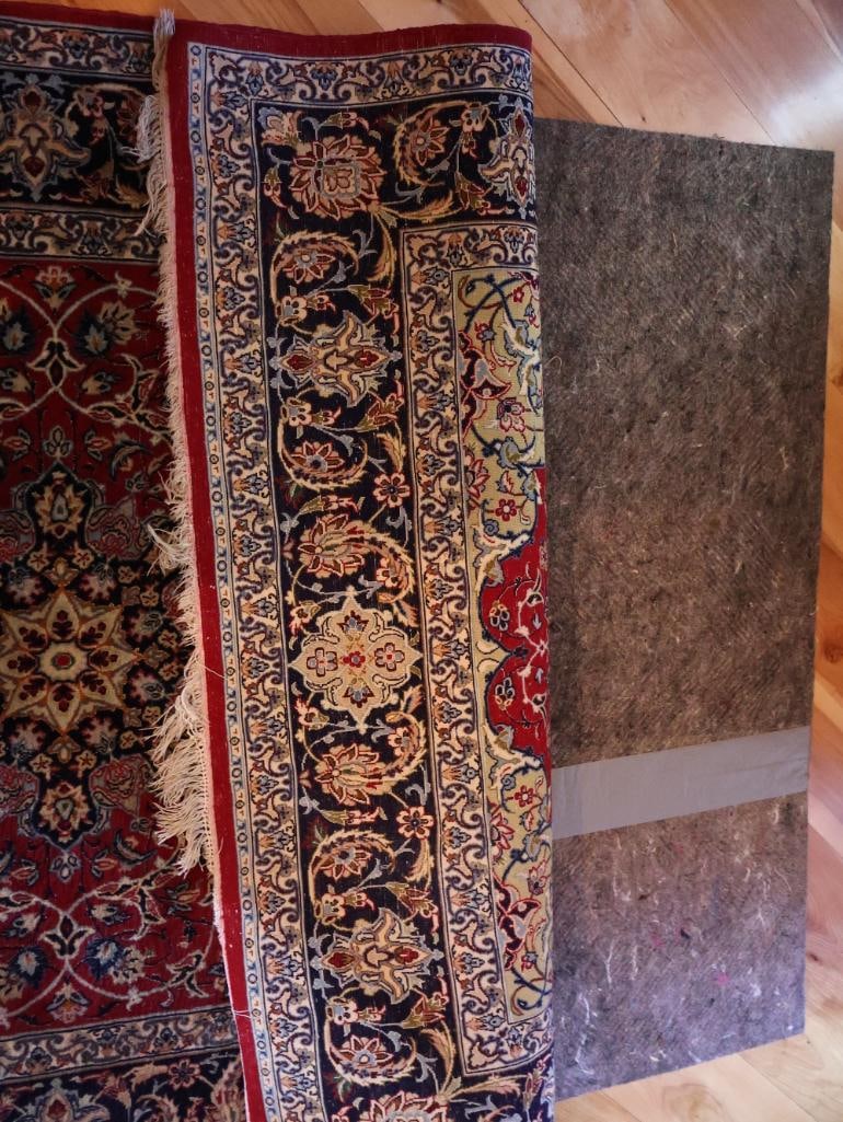 Persian-Style Floral Medallion Area Rug, Red and Navy - 6