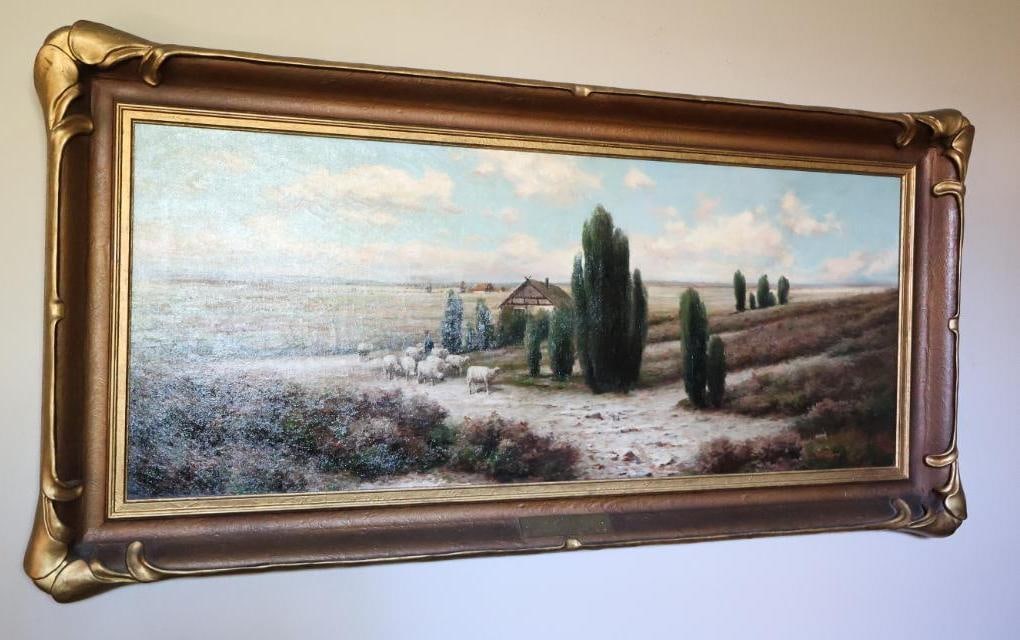 Rex Gelmar Pasture Land in Belgium Signed Oil on Canvas - 2